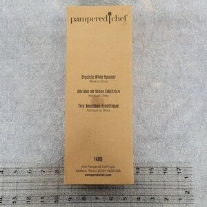 Pampered Chef Electric Wine Opener 1489 Brown Box New Cordless Kitchen Tool